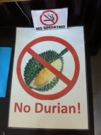 Even the Khmer know how reek stench durian is. It is a fruit here that is terrible. People say if you can get past the smell it isn't so bad. I can't get past the smell!