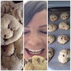Abby found the yummiest recipe for GF choc chip cookies! OH MY GOODNESS. I wanted to eat them all.