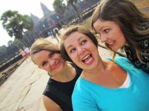 Ancient Cambodian ruins, us, camera.....equals fun!!!  SO COME VISIT!!!  We will ruin something for you :)