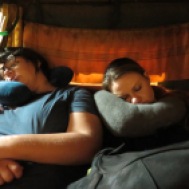 What are these two thinking...PTSH, sleeping in a tuk tuk!!??